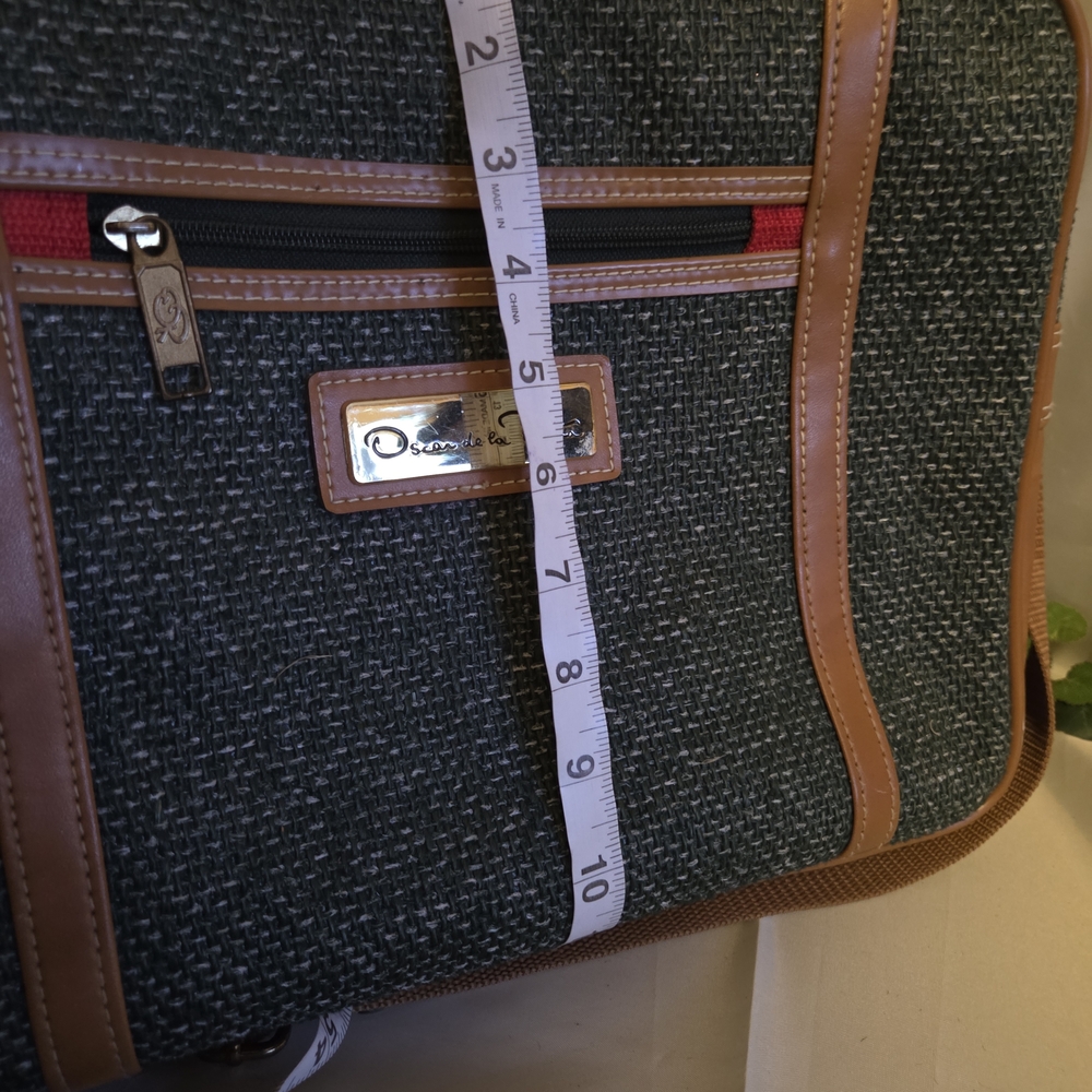 Oscar de la Renta Vintage Tweed Travel Shoulder Bag Carry On Luggage - Picture 15 of 16